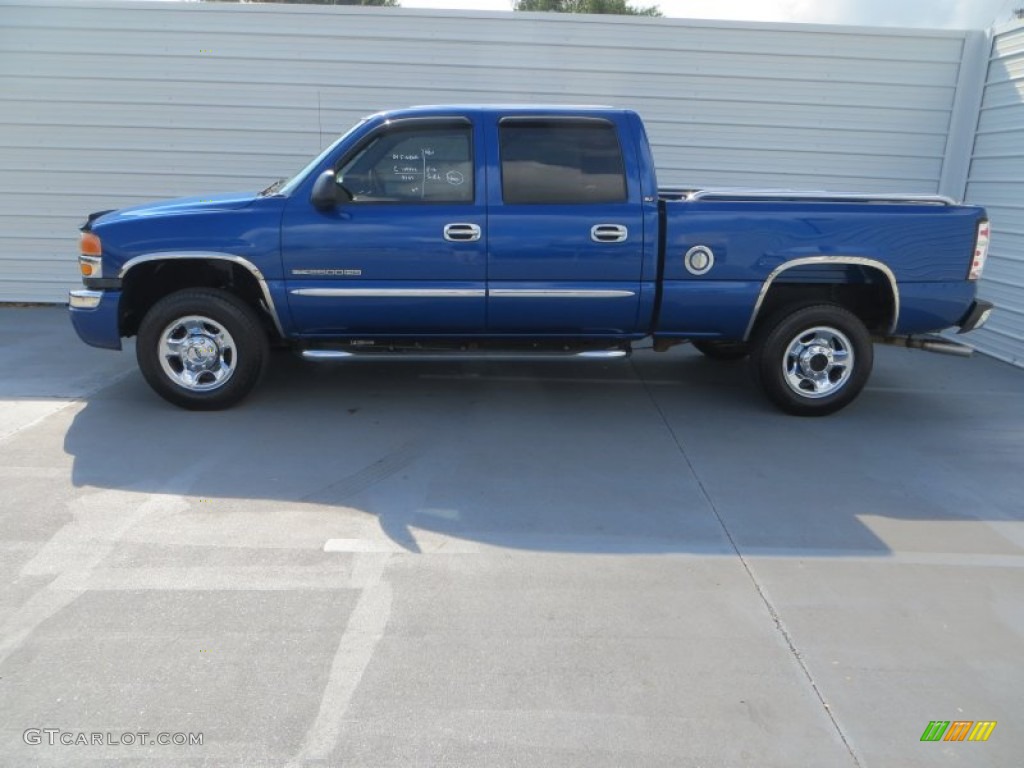 2004 Sierra 2500HD SLT Crew Cab - Marine Blue Metallic / Dark Pewter photo #6