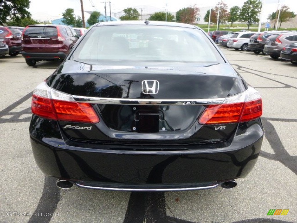 2014 Accord EX-L V6 Sedan - Crystal Black Pearl / Black photo #4