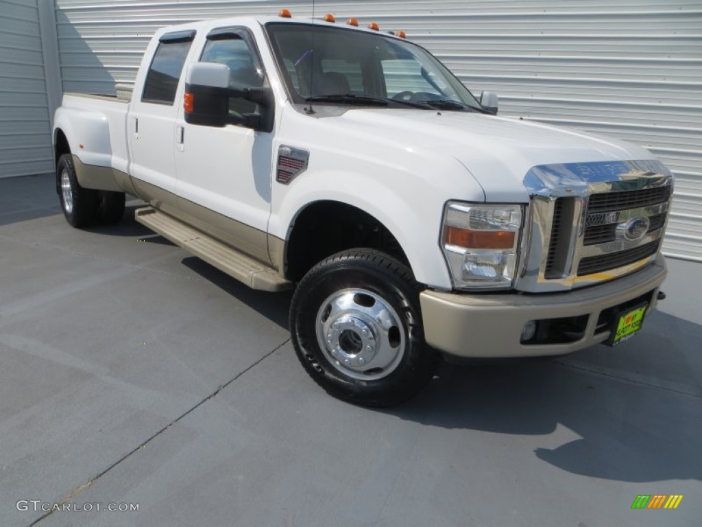 2008 F350 Super Duty King Ranch Crew Cab 4x4 Dually - Oxford White / Chaparral Brown photo #1