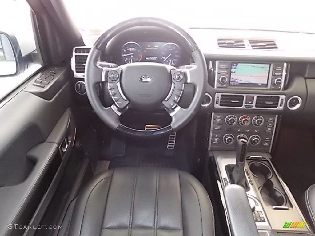 2010 Land Rover Range Rover Supercharged Jet Black/Ivory White Dashboard Photo #85348620