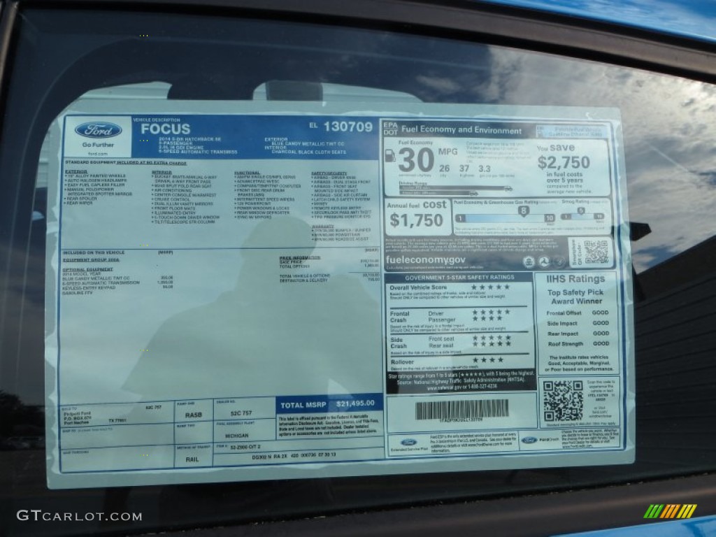 2014 Ford Focus SE Hatchback Window Sticker Photo #85348952