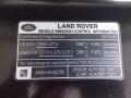 Info Tag of 2010 Range Rover Supercharged