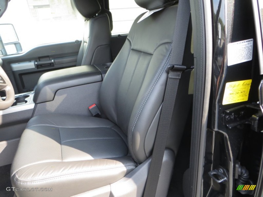 Black Interior 2014 Ford F350 Super Duty Lariat Crew Cab 4x4 Dually Photo #85349267