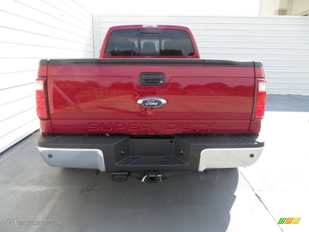 2014 F350 Super Duty Lariat Crew Cab 4x4 Dually - Ruby Red Metallic / Black photo #5