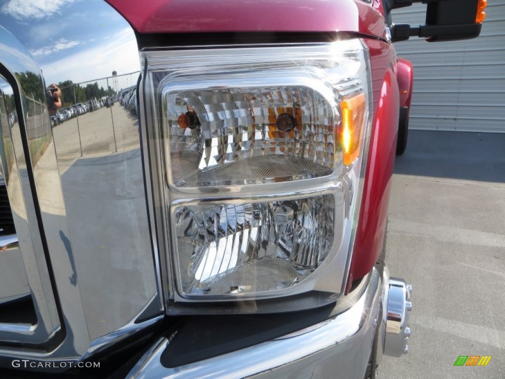 2014 F350 Super Duty Lariat Crew Cab 4x4 Dually - Ruby Red Metallic / Black photo #9
