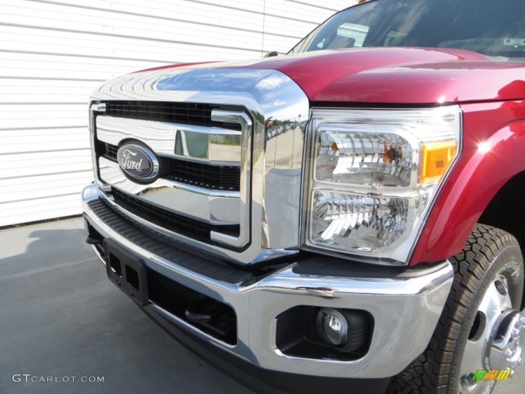 2014 F350 Super Duty Lariat Crew Cab 4x4 Dually - Ruby Red Metallic / Black photo #11