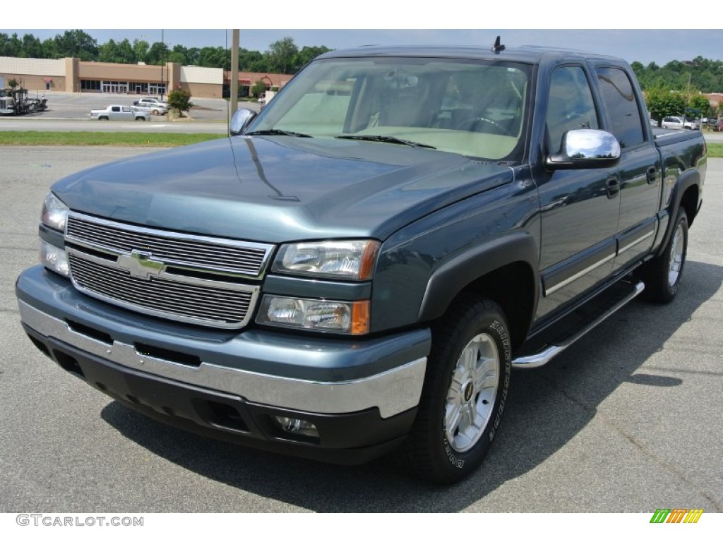 2006 Silverado 1500 LT Crew Cab 4x4 - Blue Granite Metallic / Tan photo #1