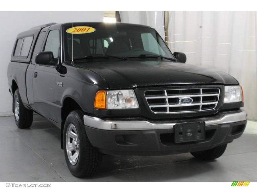 2001 Ranger XLT SuperCab - Black Clearcoat / Dark Graphite photo #4