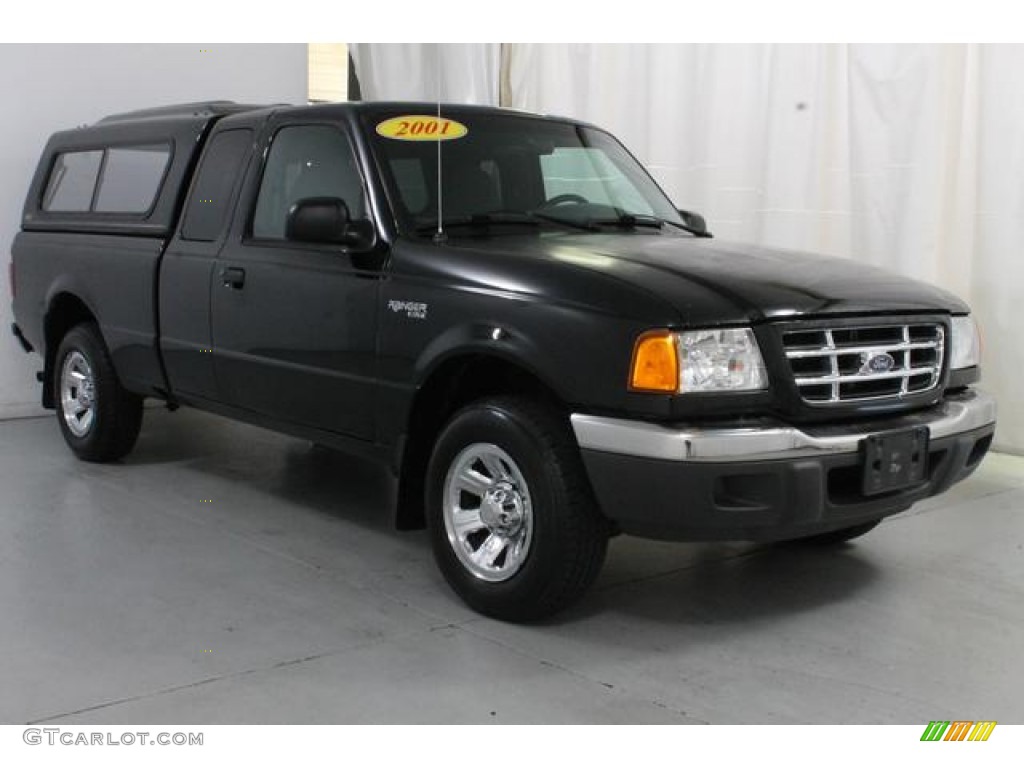 2001 Ranger XLT SuperCab - Black Clearcoat / Dark Graphite photo #5