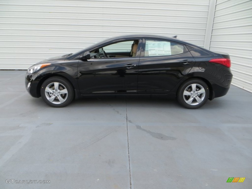 2013 Elantra GLS - Black / Beige photo #7