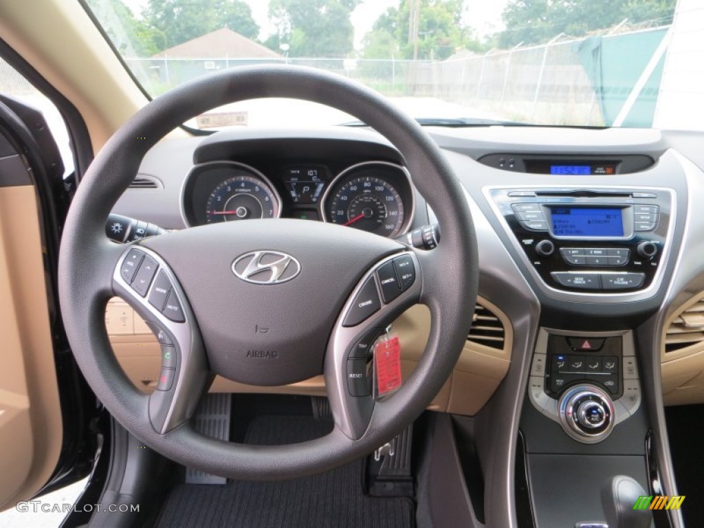 2013 Elantra GLS - Black / Beige photo #22