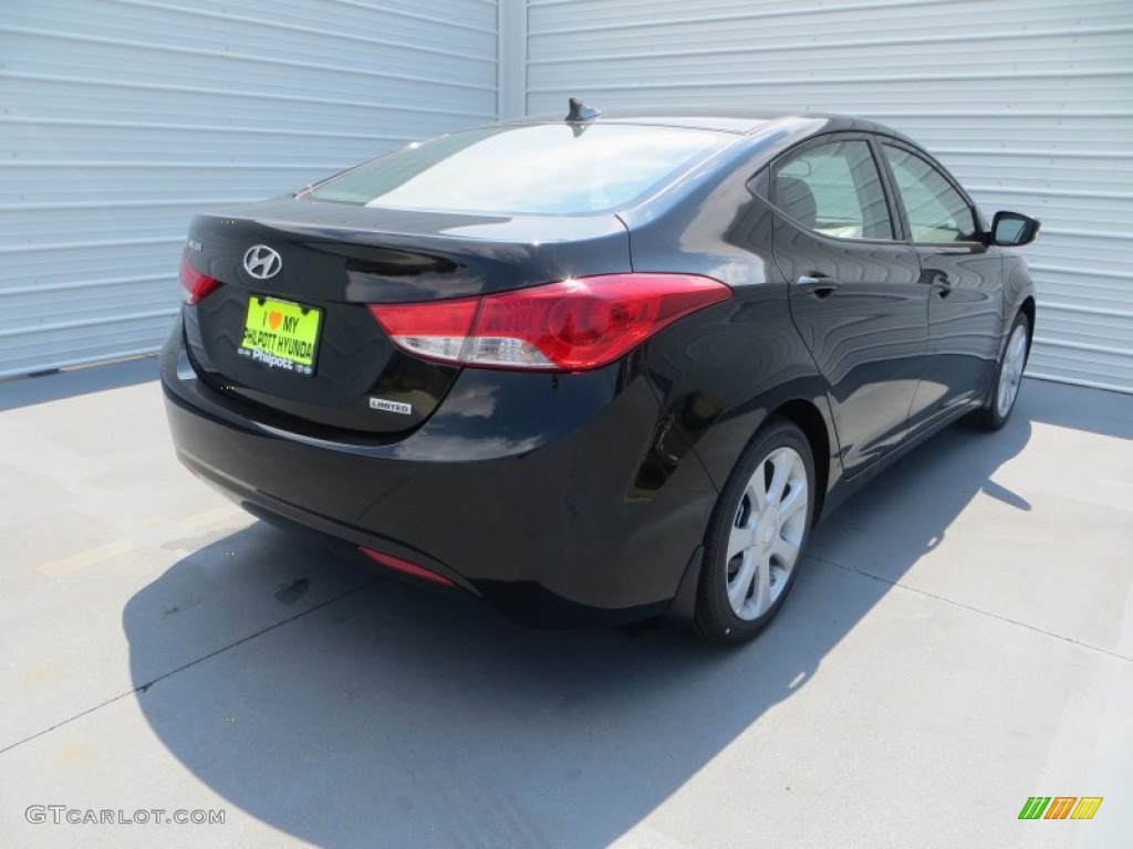 2013 Elantra Limited - Black / Black photo #4