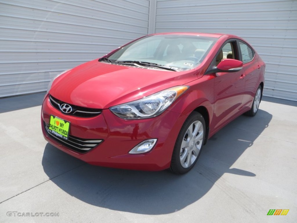 2013 Elantra Limited - Red Allure / Beige photo #9