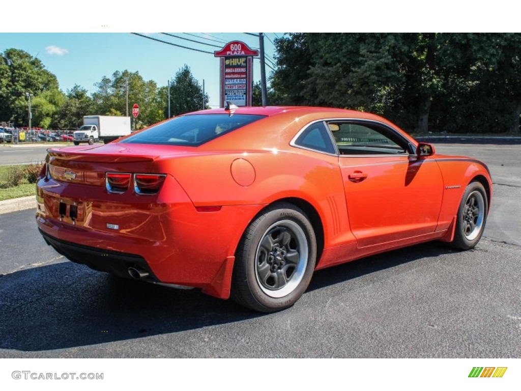 2012 Camaro LS Coupe - Inferno Orange Metallic / Black photo #6