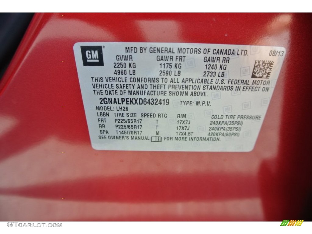 2013 Equinox LT - Crystal Red Tintcoat / Jet Black photo #7