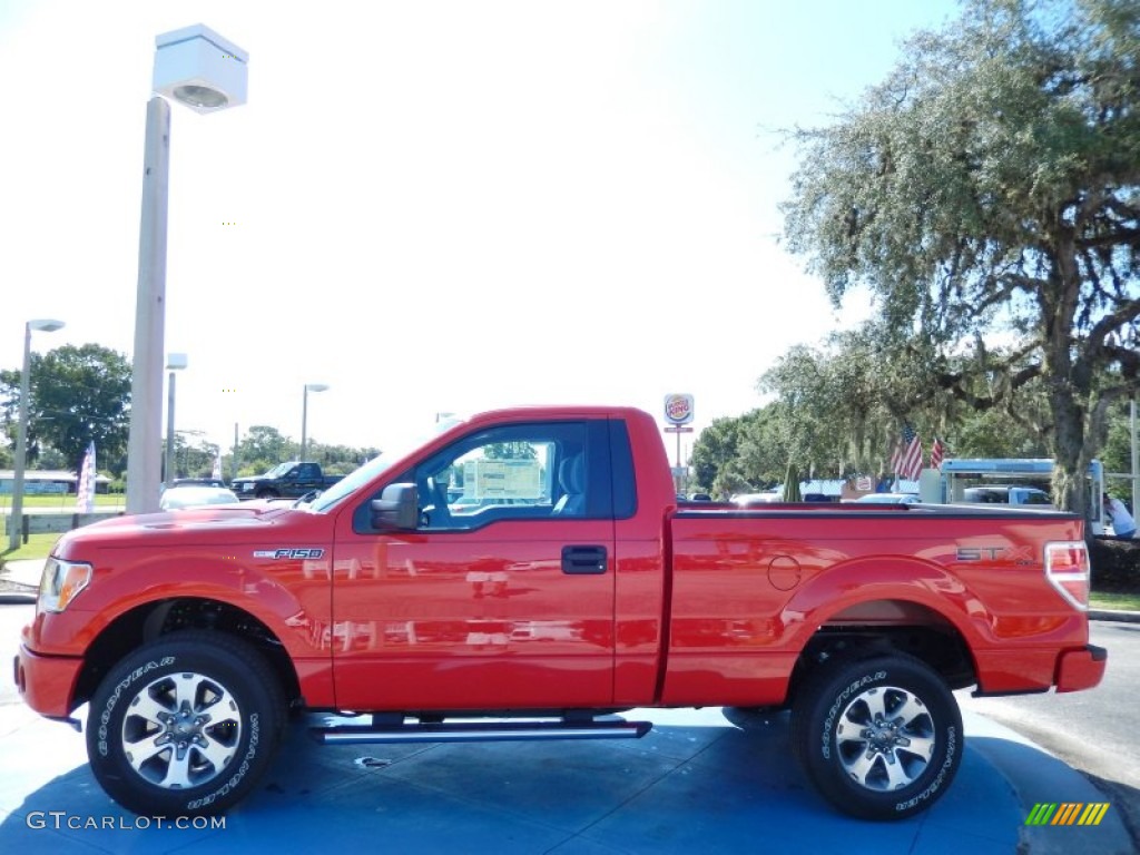 2013 F150 STX Regular Cab 4x4 - Race Red / Steel Gray photo #2