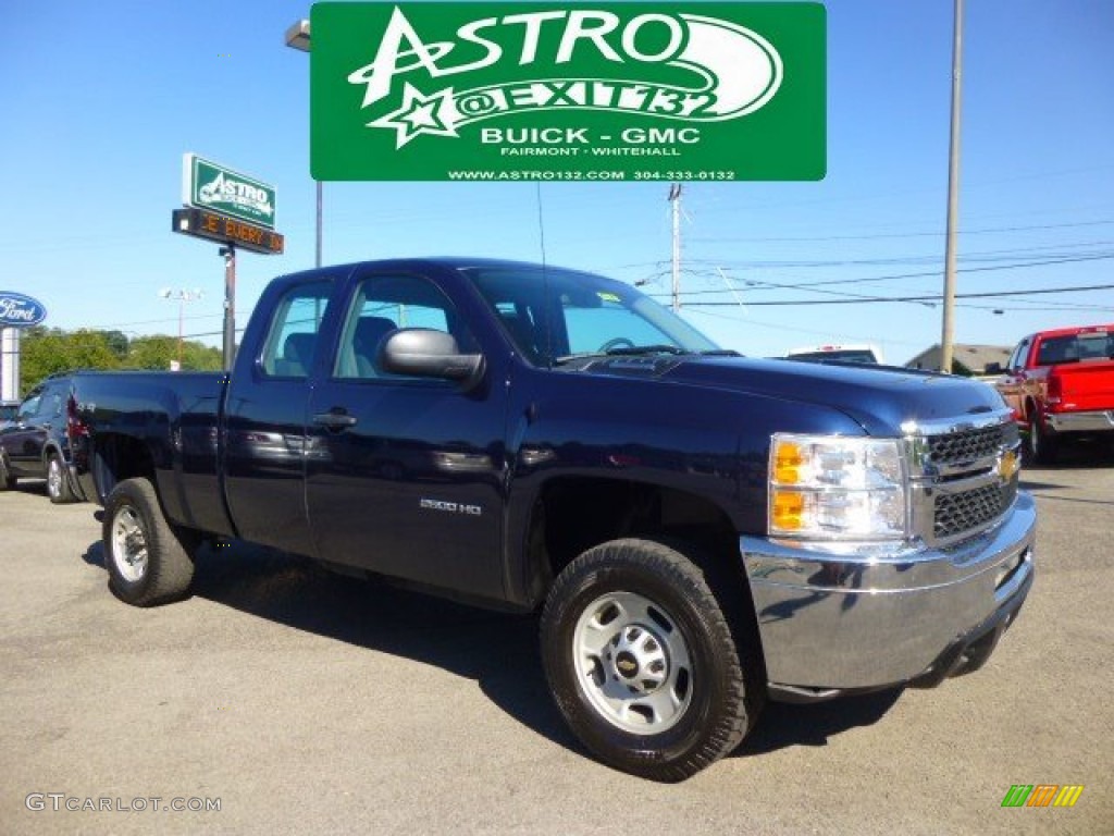 2012 Silverado 2500HD Work Truck Extended Cab 4x4 - Imperial Blue Metallic / Dark Titanium photo #1