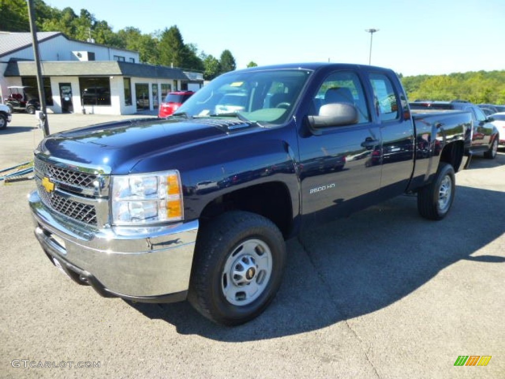 2012 Silverado 2500HD Work Truck Extended Cab 4x4 - Imperial Blue Metallic / Dark Titanium photo #3