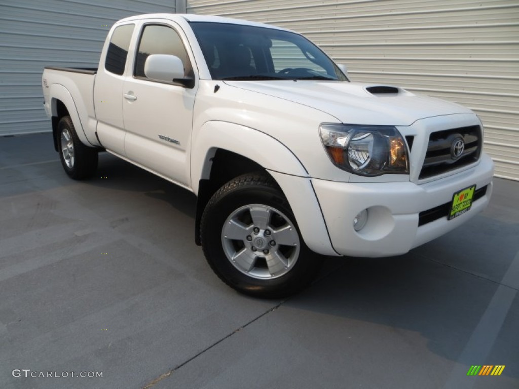 2010 Tacoma V6 PreRunner TRD Sport Access Cab - Super White / Graphite photo #1