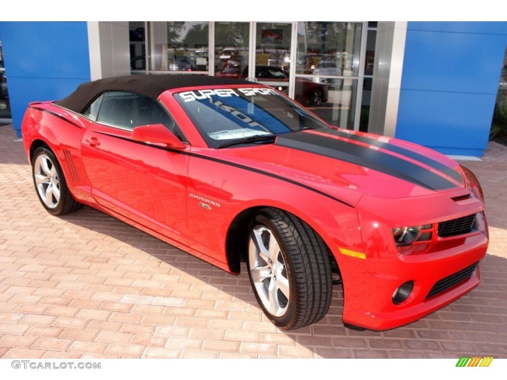 2011 Camaro SS/RS Convertible - Victory Red / Black photo #15