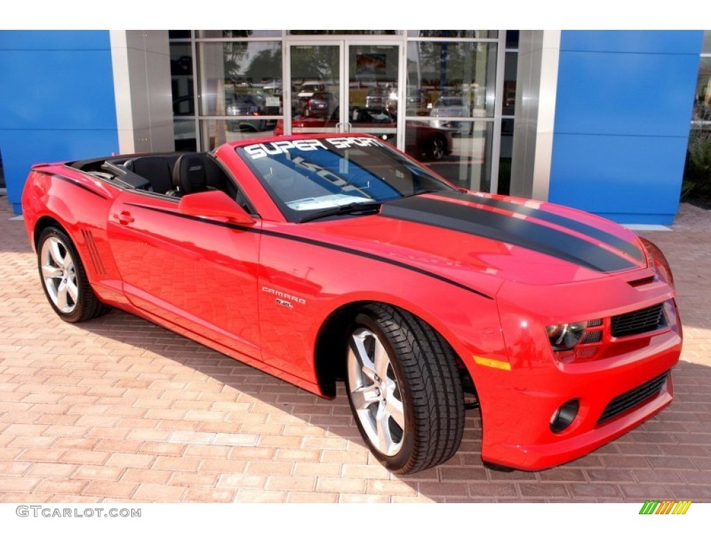 2011 Camaro SS/RS Convertible - Victory Red / Black photo #16