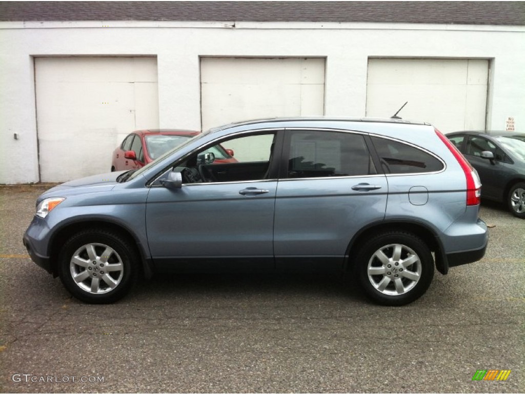 2009 CR-V EX-L 4WD - Glacier Blue Metallic / Gray photo #4