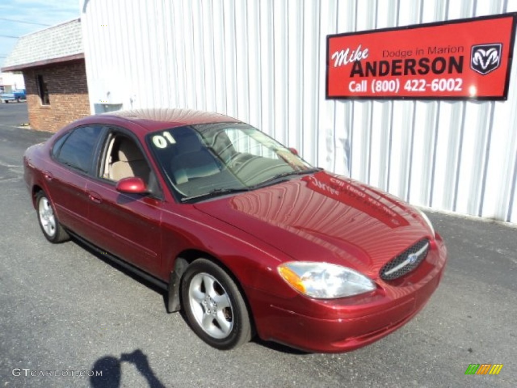 2001 Taurus SES - Toreador Red Metallic / Medium Parchment photo #1