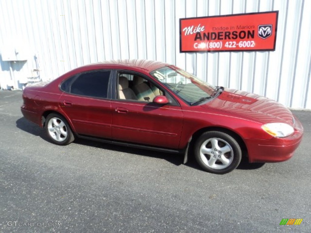 2001 Taurus SES - Toreador Red Metallic / Medium Parchment photo #2