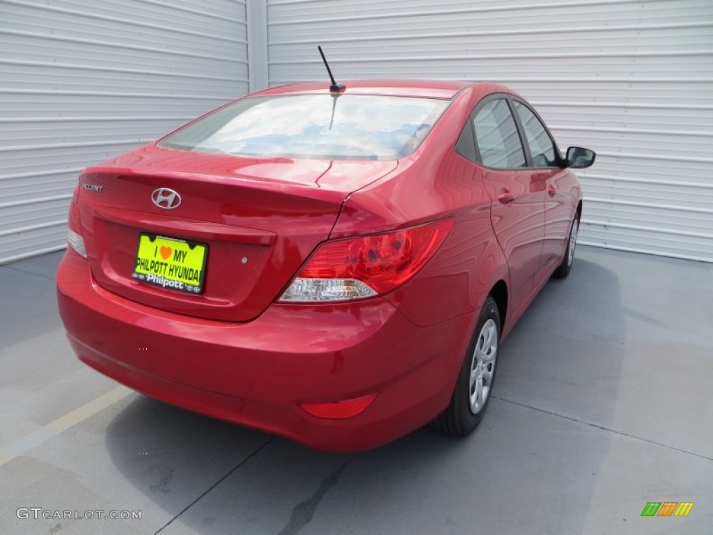 2013 Accent GLS 4 Door - Boston Red / Gray photo #4