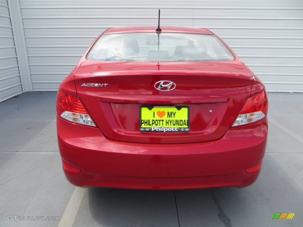 2013 Accent GLS 4 Door - Boston Red / Gray photo #5
