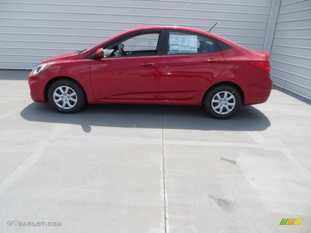 2013 Accent GLS 4 Door - Boston Red / Gray photo #7