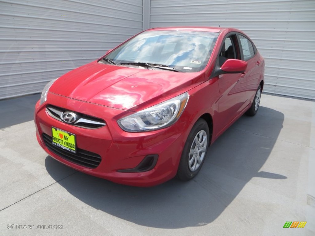 2013 Accent GLS 4 Door - Boston Red / Gray photo #8