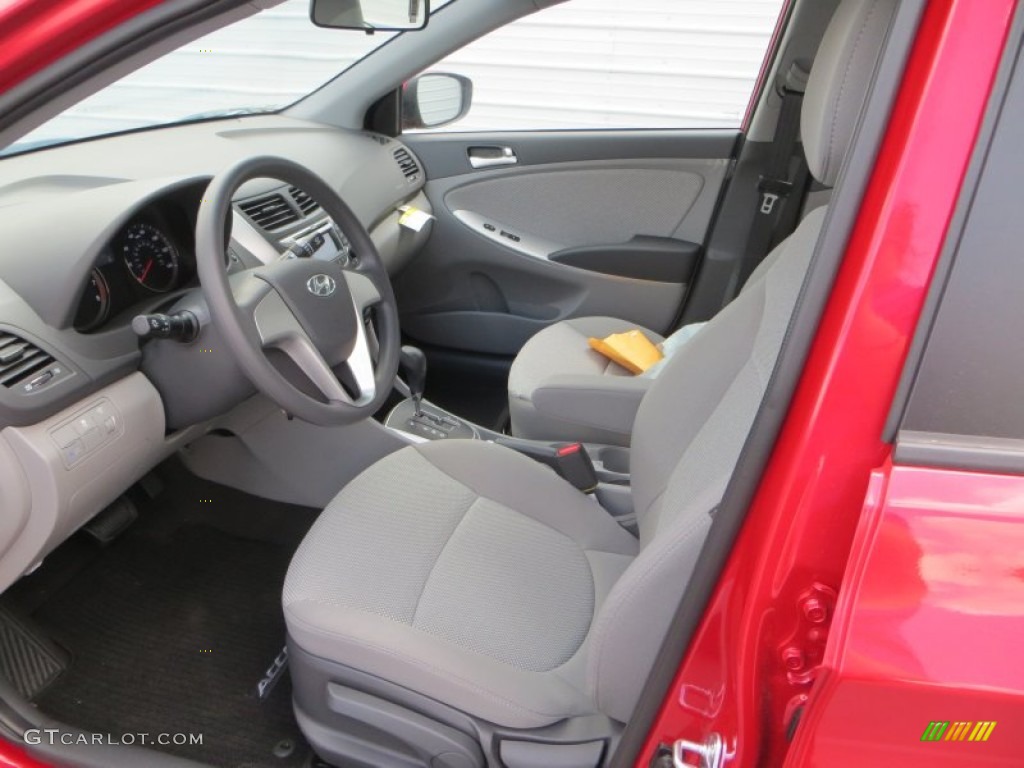 2013 Accent GLS 4 Door - Boston Red / Gray photo #21