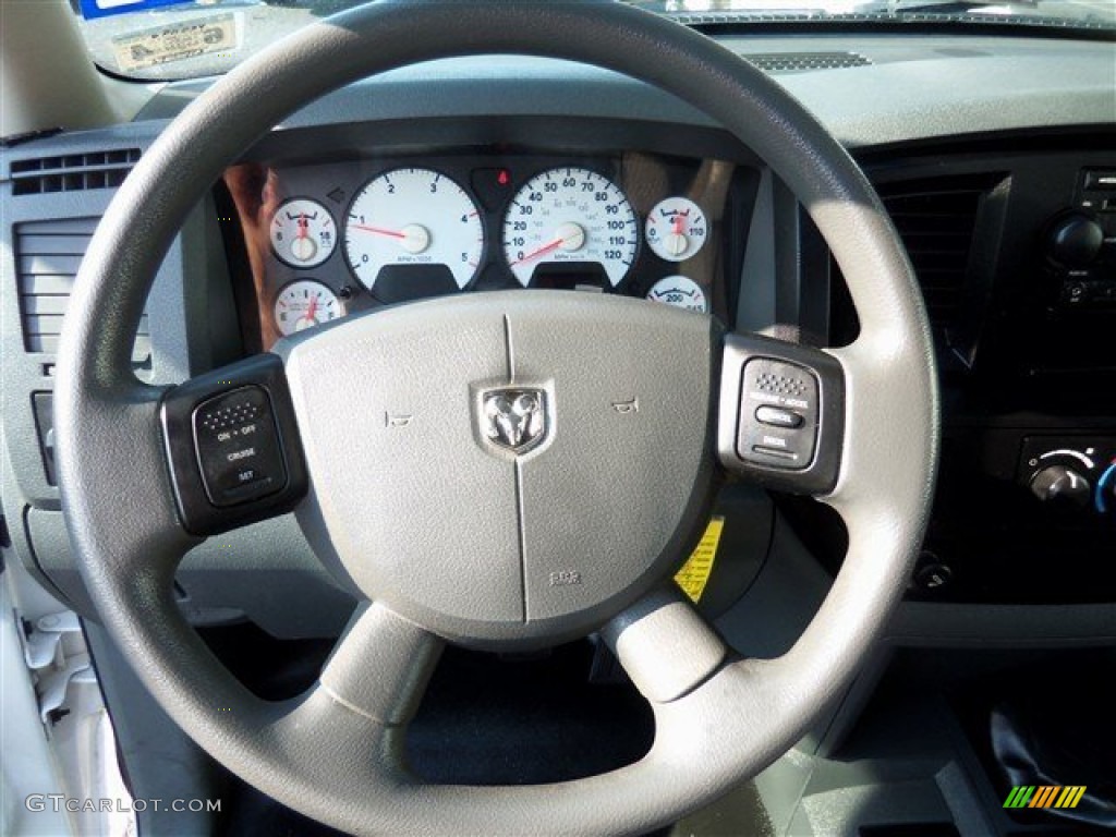 2007 Dodge Ram 3500 SLT Regular Cab Dually Medium Slate Gray Steering Wheel Photo #85366853