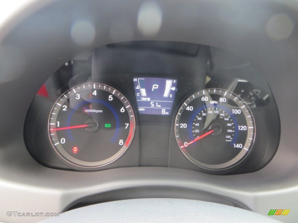 2013 Accent GLS 4 Door - Boston Red / Gray photo #27