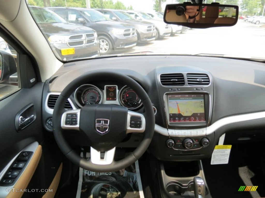 2014 Dodge Journey Limited Black/Tan Dashboard Photo #85368861