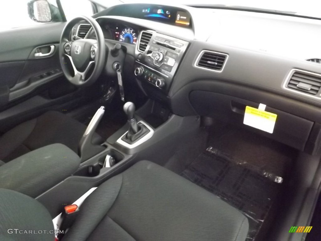 Black Interior 2013 Honda Civic LX Sedan Photo #85370051