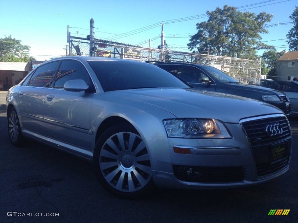 2007 A8 L 4.2 quattro - Light Silver Metallic / Black photo #3