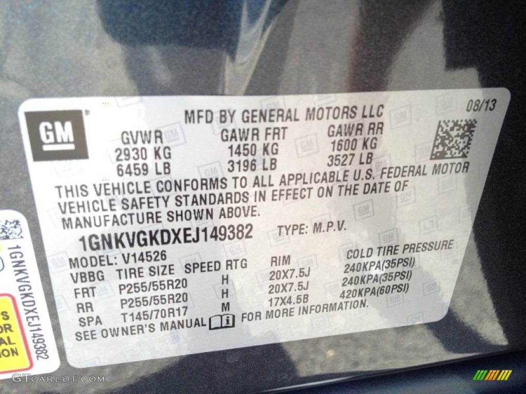 2014 Traverse LT AWD - Cyber Grey Metallic / Ebony photo #9