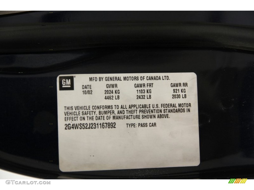 2003 Century Custom - Midnight Blue Metallic / Medium Gray photo #15