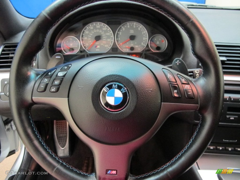 2004 BMW M3 Coupe Black Steering Wheel Photo #85374715