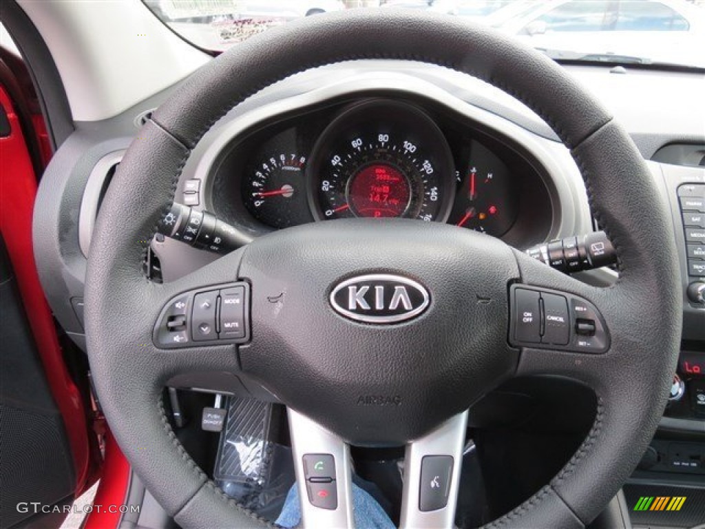 2012 Kia Sportage SX AWD Black Steering Wheel Photo #85375113