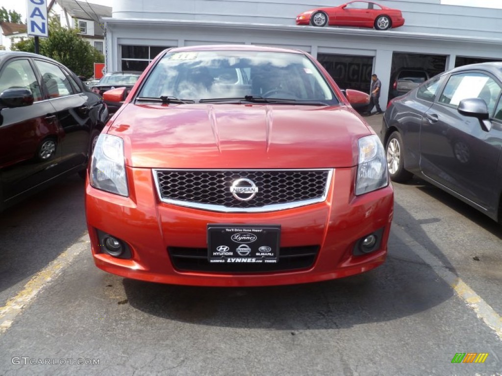 2011 Sentra 2.0 S - Lava Red / Charcoal photo #2