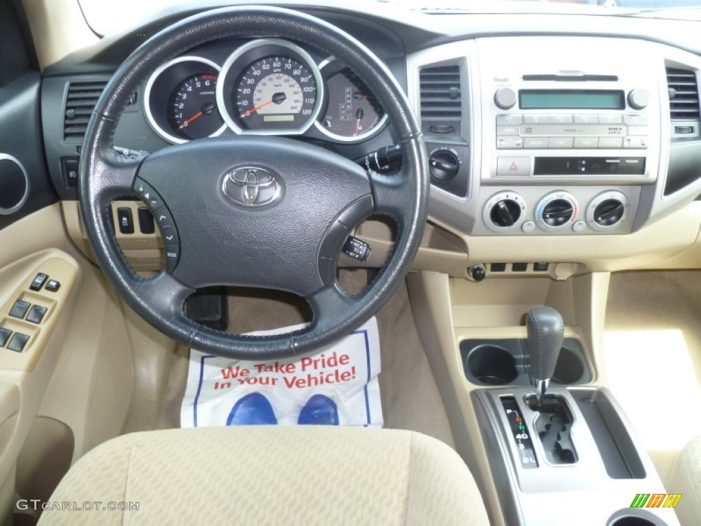 2010 Tacoma V6 SR5 Double Cab 4x4 - Black Sand Pearl / Sand Beige photo #9