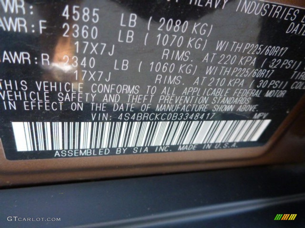 2011 Outback 2.5i Limited Wagon - Caramel Bronze Pearl / Warm Ivory photo #17