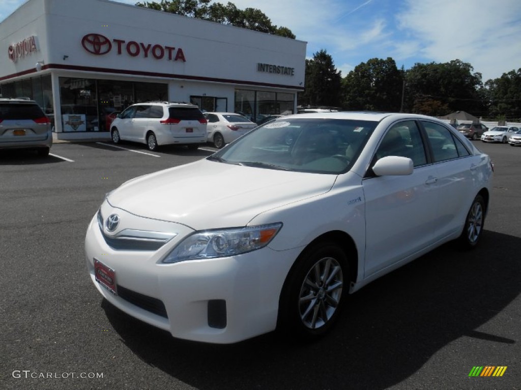 2011 Camry Hybrid - Super White / Bisque photo #1