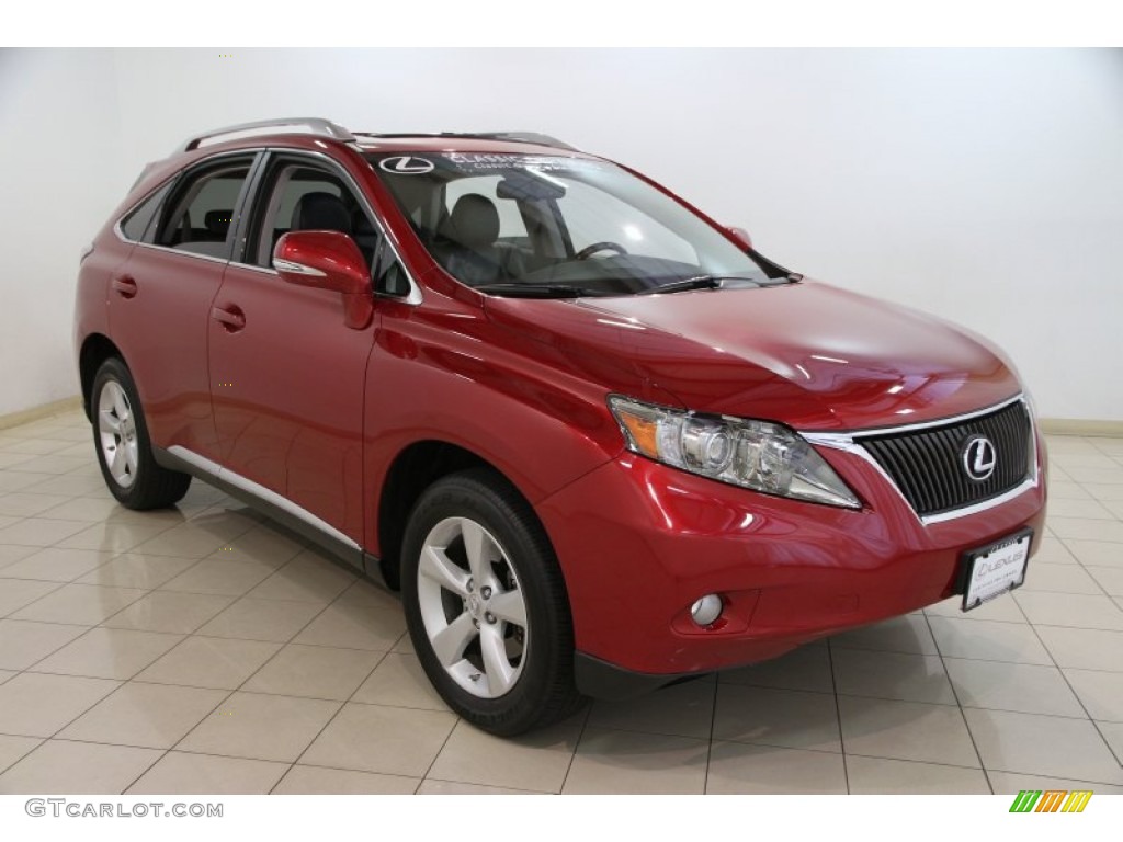 2010 RX 350 AWD - Matador Red Mica / Black/Brown Walnut photo #1