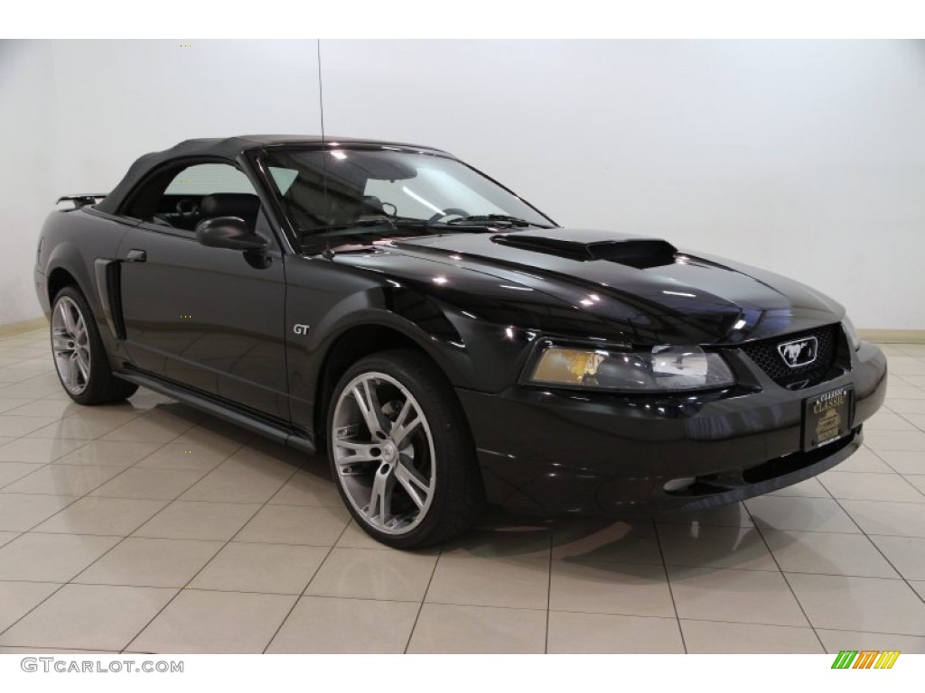 2002 Mustang GT Convertible - Black / Dark Charcoal photo #1