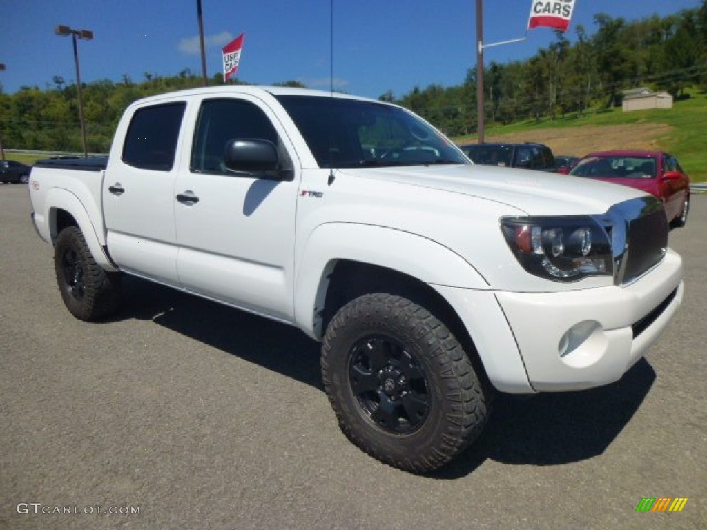 2009 Tacoma V6 TRD Double Cab 4x4 - Super White / Graphite Gray photo #1