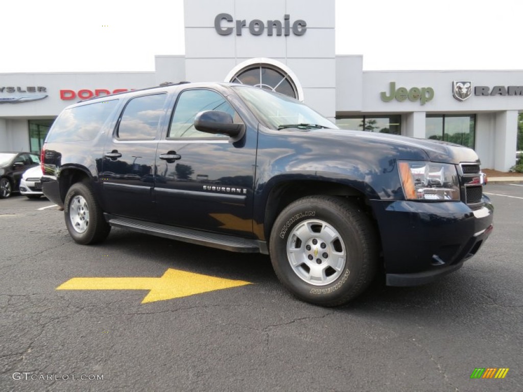 2007 Suburban 1500 LT - Dark Blue Metallic / Light Cashmere/Ebony photo #1